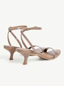 CUCCOO CHICEST Women's Summer/Summer New Pointed Toe Strappy Design Stiletto High Heel Sandals, Elegant Leather Slip-On Shoes For Daily, Commute, Date, Afternoon Tea, Summer Outfit Summer Shoes Wedding Shoes Bride Shoes - Brown - View 5