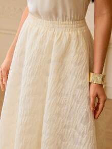 ZEYLAH Chân váy chữ A nữ kiểu dáng thường ngày, đa năng, thích hợp cho hẹn hò/du lịch, mùa xuân/hè. - trắng - Xem 3