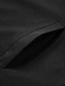 Manfinity Homme Men's Casual Everyday Commute Minimalist Letter Print Zip-Up Hooded Jacket, Suitable For Spring And Autumn - Black - View 5