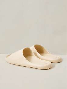 Cuccoo 女士米色鞋，新款，轻便静音一体成型露趾厚底平底简约风EVA橡胶塑料一体式拖鞋，日常居家浴室沙滩休闲凉拖 - 奶白色 - 查看 4