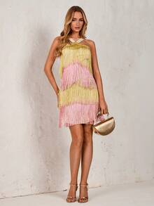 Glamine Women's Fringe & Sequin Embellished Dress - Multicolor - View 3