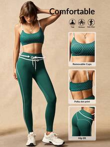 VARSIVA 女士休闲运动波点印花吊带背心和裤子套装 - 彩色 - 查看 11