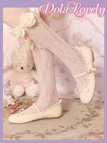 Dola Lovely Giày bệt nữ màu be cổ thấp, giày Mary Jane ren nơ, kiểu dáng nhẹ nhàng và ngọt ngào, thích hợp cho việc đi lại hàng ngày. - Màu trắng - Xem 3