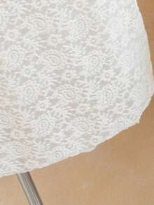 Bonvoyette New Arrival Spring/Summer V-Neck Lace Jacquard Maxi Dress, Beach Cover-Up - White - View 6