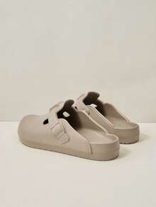 Cuccoo Women Shoes Spring, Summer And Autumn New Models, Buckle Flat Heel, Simple Casual Ins Style EVA Rubber And Plastic Mule Mop, Daily Commuting Home Beach Slippers, Outer Wear Holiday Bathroom Slippers - Brown - View 4