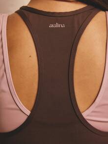 Aralina Leisurewear Active Women's Double Layer Contrast Colour With Racer Back Detail Cropped Gym Workout Top - Multicolor - View 4