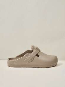 Cuccoo Women Shoes Spring, Summer And Autumn New Models, Buckle Flat Heel, Simple Casual Ins Style EVA Rubber And Plastic Mule Mop, Daily Commuting Home Beach Slippers, Outer Wear Holiday Bathroom Slippers - Brown - View 2