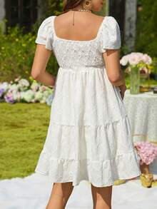 SHEIN Maternity Fashionable Jacquard Knit Pullover Dress - Beige - View 2