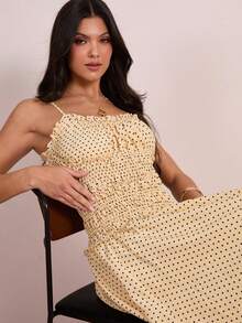 Enchnt 显瘦的黄色波点修身连衣裙 - 黃色 - 查看 7