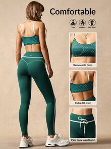 VARSIVA 女士休闲运动波点印花吊带背心和裤子套装 - 彩色 - 查看 8