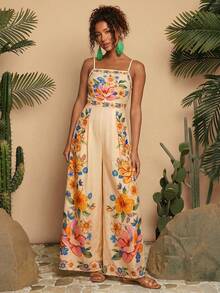 Travachic 女士梭织印花宽松阔腿连体裤 - 彩色 - 查看 5