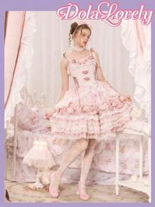 Dola Lovely 女士粉色丝绒圆头蝴蝶结搭扣踝带粗跟鞋 甜美缪斯日常通勤百搭高跟鞋 - 粉色天鵝絨 - 查看 2