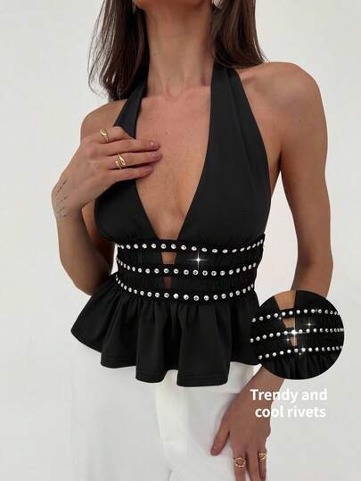 Aloruh Top halter minimalista casual para mujer, para uso diario, conciertos, festivales, country, Ibiza, Nashville, estilo occidental bohemio, streetwear tropical, estilo gyaru occidental