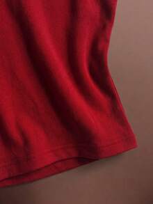 Franclia French Retro-Style Light Luxury Red Bow Pearl Knitted Sleeveless Vest Top, Unique And Exquisite Design, Women's T-Shirt, Women's Spring And Summer T-Shirt, Women's Sexy Burgundy Vest, Sleeveless Top, Spring Clothing, Summer Outfit, Outing, Vacation, Leisure, Y2K, Graduation Season, Fashionable Outfit, Versatile, CommutingGraduation Season Attire, Fashionable Casual Commuter Wear, Business Office Wear, Versatile And Stylish Everyday Casual Wear, Urban Teacher's Professional Attire - Burgundy - View 3