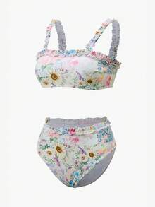 Swim Oasis 3件套女士印花抹胸比基尼套装 - 彩色 - 查看 10