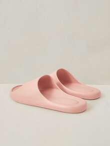 Cuccoo Women Shoes Pink, New, Light And Silent Integrated Molding Open-Toed Thick-Bottomed Flat-Heeled Simple Wind EVA Rubber And Plastic Drag, Daily Home Bathroom And Beach Wear Slippers - Ice pink - View 4