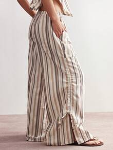 Bohemela 女士休闲条纹宽松梭织裤 - 彩色 - 查看 6