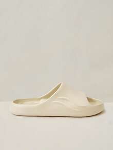 Cuccoo Women Shoes Beige, Leaking, Open-Toed, Flat Bottom, Flat Heel, Simple Casual EVA Rubber And Plastic, Drag, Home Bathroom Pool Sandals - Beige - View 2