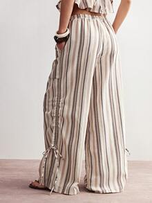 Bohemela 女士休闲条纹宽松梭织裤 - 彩色 - 查看 8