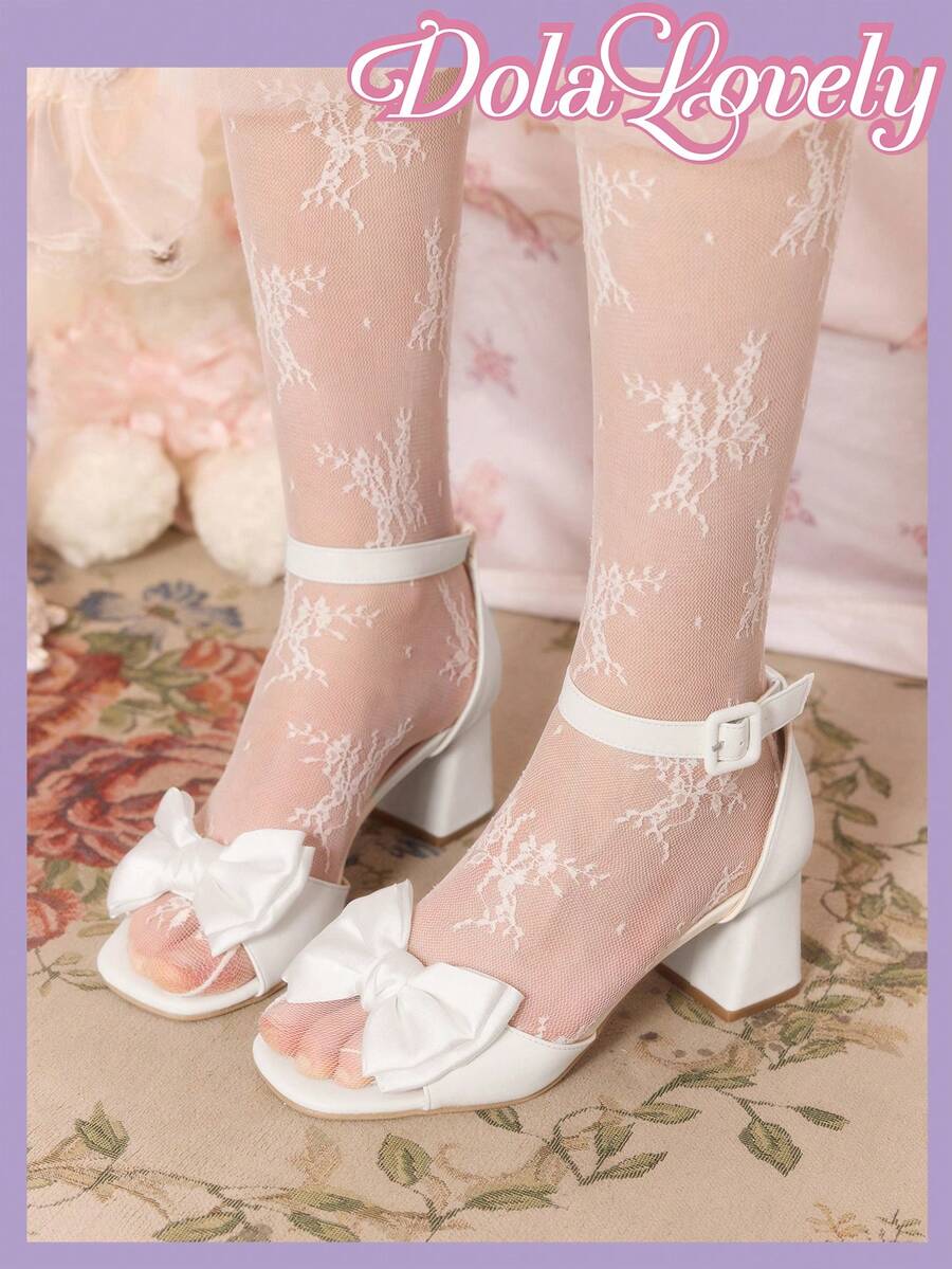 Dola Lovely 女士白色方跟玛丽珍洛丽塔鞋 - 白色 - 查看 1