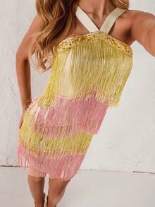 Glamine Women's Fringe & Sequin Embellished Dress - Multicolor - View 5