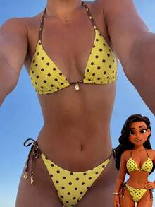 Swim Vcay Springbreak Women's Polka Dot Sexy Halter Bikini Swimwear Set - Multicolor - View 8