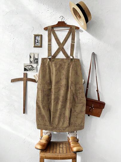 Sweetra Plus Size Women Solid Color Pleated Casual Versatile Daily Wear Jumper Dress