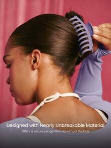 GLOWMODE 情人节暖心闪耀印花牢固抓力全天固定大号发夹健身房锻炼工作室派对约会日常休闲佩戴 - 古丁紫 - 查看 4