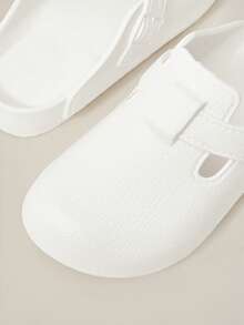 Women Shoes Spring, Summer And Autumn New Models, Buckle Flat Heel, Simple Casual Ins Style EVA Rubber And Plastic Mule Mop, Daily Commuting Home Beach Slippers, Outer Wear Holiday Bathroom Slippers - bright white - View 5