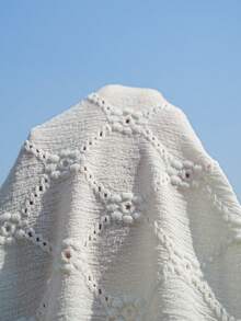 SHEIN Maternity Fashionable Jacquard Knit Pullover Dress - Beige - View 6