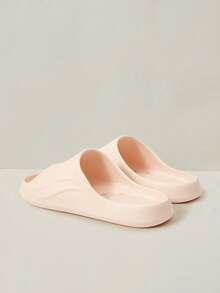 Cuccoo Women Shoes Leaky, Open-Toed, Flat Bottom, Flat Heel, Simple Casual EVA Rubber & Plastic, One-Flip, Home Bathroom Pool Sandals - Pink - View 4