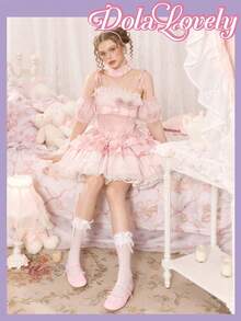 Dola Lovely Giày bệt nữ màu hồng cổ thấp, giày Mary Jane ren nơ, kiểu dáng dịu dàng và ngọt ngào, thích hợp cho việc đi lại hàng ngày. - Hồng - Xem 2