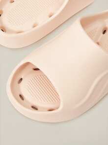 Cuccoo Women Shoes Leaky, Open-Toed, Flat Bottom, Flat Heel, Simple Casual EVA Rubber & Plastic, One-Flip, Home Bathroom Pool Sandals - Pink - View 5