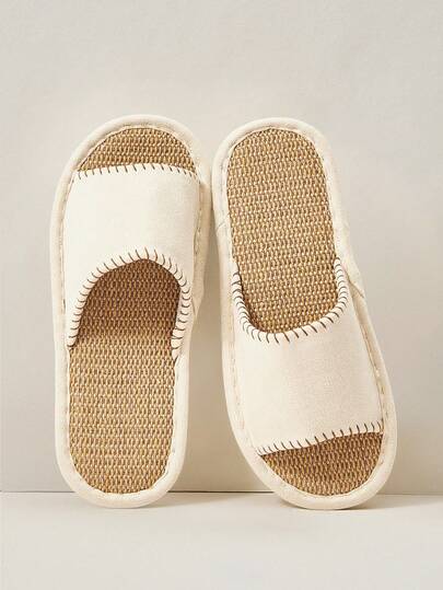 Cuccoo Breathable Linen Slippers Ladies Couple Home Indoor Soft Bottom Four Seasons Home Slippers