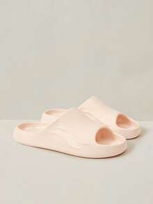 Cuccoo Women Shoes Leaky, Open-Toed, Flat Bottom, Flat Heel, Simple Casual EVA Rubber & Plastic, One-Flip, Home Bathroom Pool Sandals - Pink - View 3