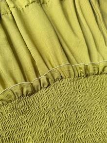 Maweii 度假风荷叶边下摆大码连衣裙 - 綠色 - 查看 7