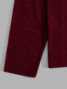 EURMUSE Men Letter Printed Long Sleeve Regular T-Shirt And Pants Loungewear Set - Red - View 4
