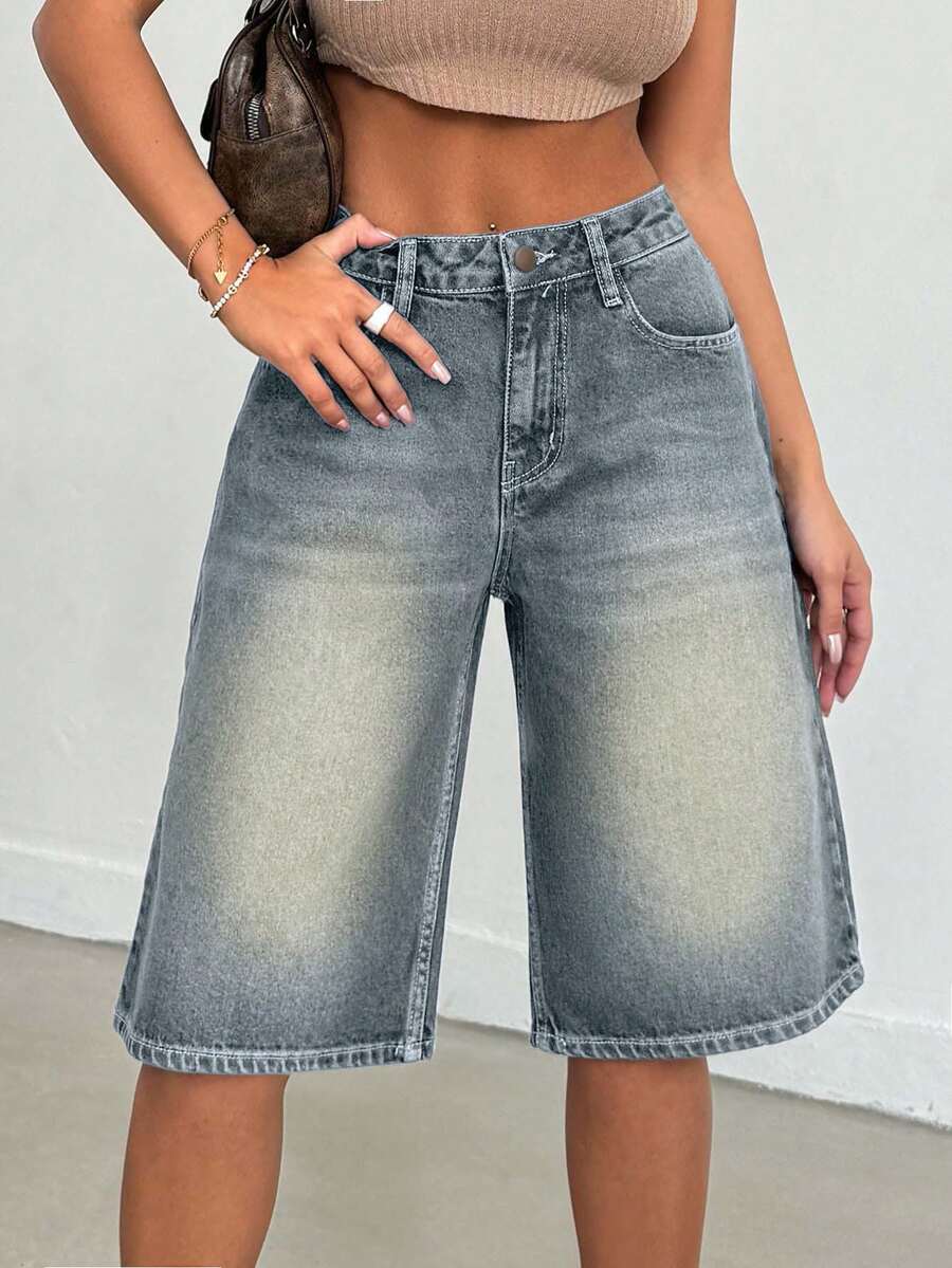 EURMUSE 100% Cotton VINTAGE WASH QUÁ CỠ DÀI NGẮN - Màu xanh lam - Xem 1