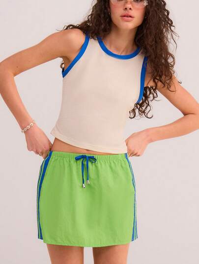 Athîral Women's Casual Colorblock Skirt