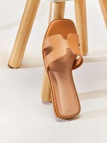 Mini mi 儿童金褐色完美平底凉鞋永恒经典、优雅 - 棕色 - 查看 7