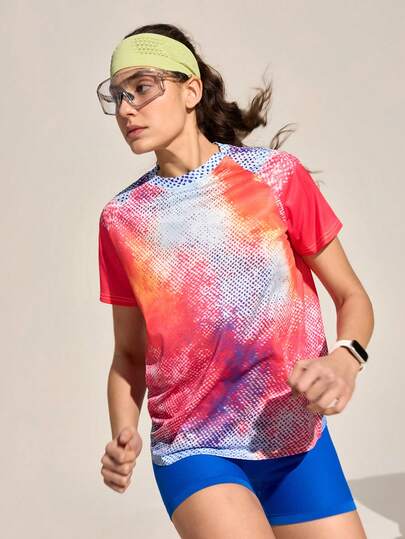 Exploreva Women's Casual Colorblock Outdoor Short Sleeve T-Shirt, Summer Women's Sports Tees Women's Golf Tops Running Shirts Women Tennis Shirts Women