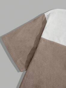 EURMUSE Men Cottonline Color Block Patched Regular T-Shirt Set - Beige - View 4