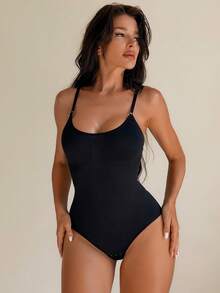 Sirith Bodys moldeador negro con control de abdomen para mujer, braguitas sin espalda adelgazantes - Negro - Ver 4