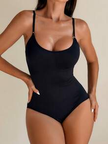 Sirith Bodys moldeador negro con control de abdomen para mujer, braguitas sin espalda adelgazantes - Negro - Ver 6