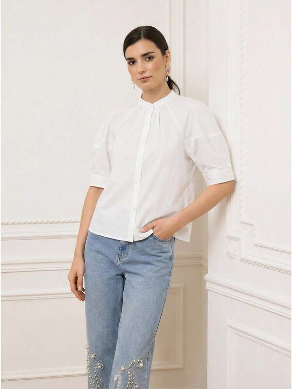 LOTSLUV Women Blouses, White Blouse Women, Summer Shirts Woman, Collared Shirt Women, White Blouse For Women, White Shirt For Women, Shirts For Woman Casual