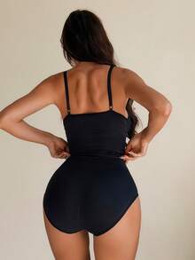 Sirith Bodys moldeador negro con control de abdomen para mujer, braguitas sin espalda adelgazantes - Negro - Ver 2