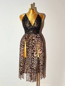 Bare Chapter 两件套加大码蕾丝撞色网纱无钢圈性感内衣套装 - 彩色 - 查看 3