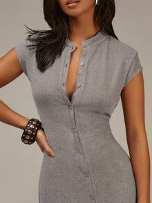 Athîral 女士休闲条纹连衣裙 - 灰色 - 查看 3