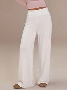 Athîral Women's Casual Heart Embroidery Sweatpants - White - View 4