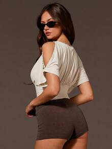 Athîral 女士休闲灰色纽扣衬衫，春夏款 - 白色 - 查看 2